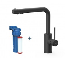 GRIFERIA COCINA con FILTRADO de AGUA acabado NEGRO